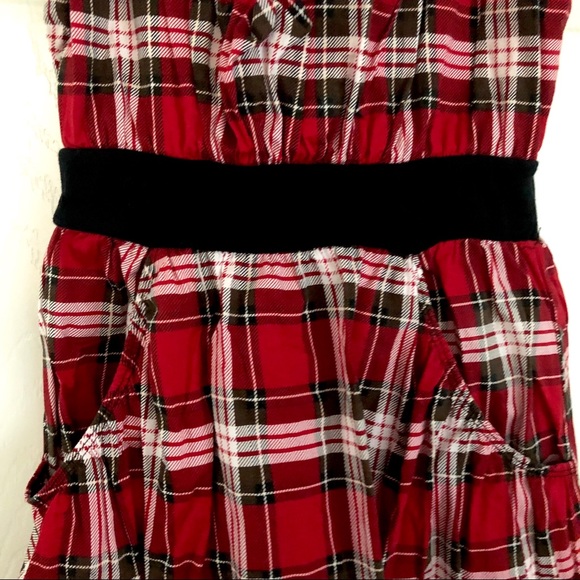 Wet Seal - red plaid A-line empire waist dress - M - Picture 4 of 7